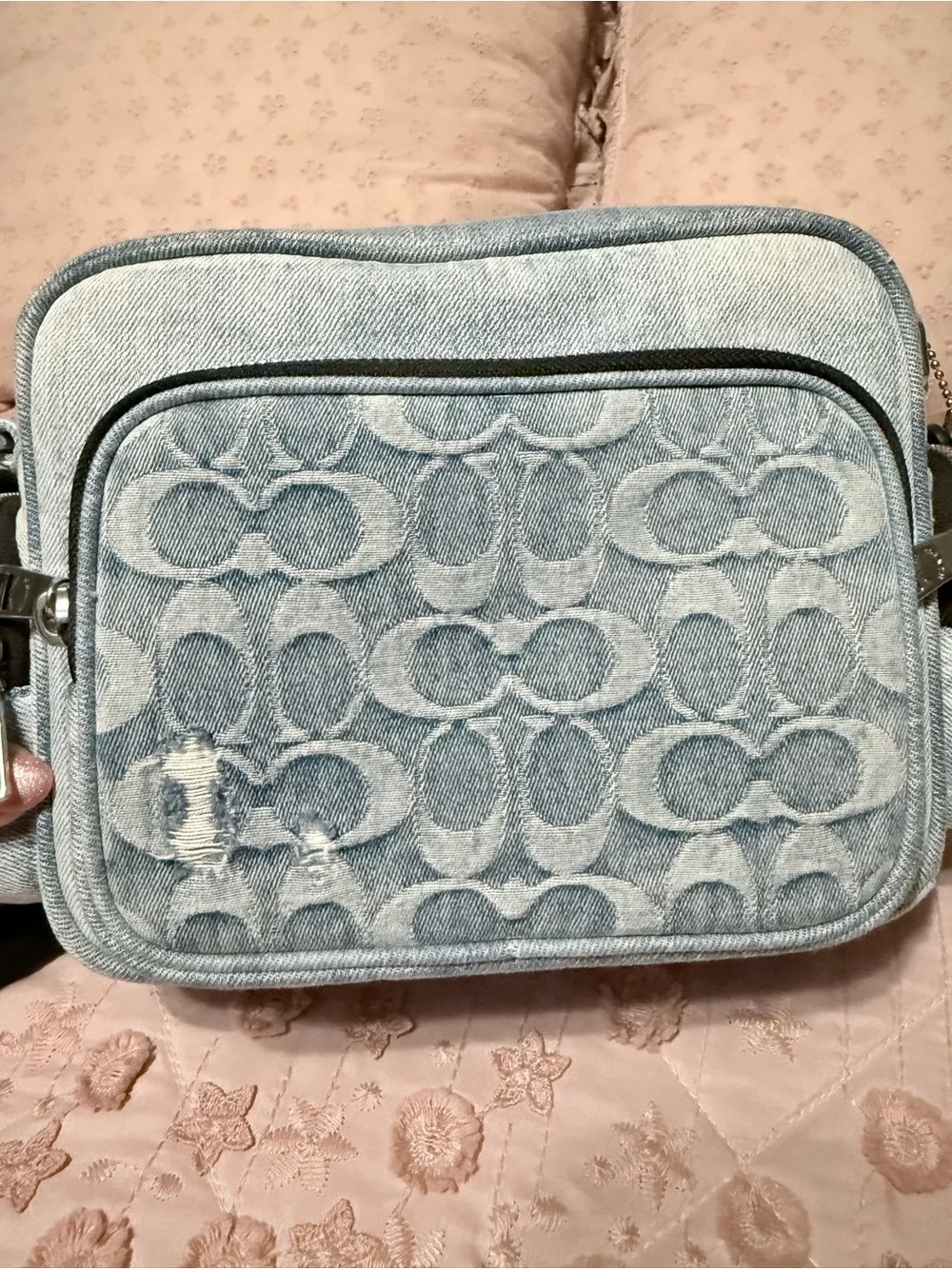 Coach Outlet Men's Fletcher Crossbody Bag In Loved Signature Denim - NO CHARMS